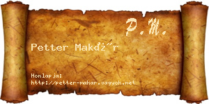 Petter Makár névjegykártya